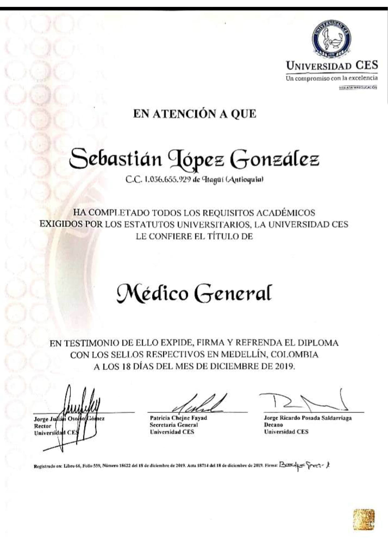 Certificate 4 1 1 Clinica de Artrosis Medellin - Stem Cell Therapy in Colombia